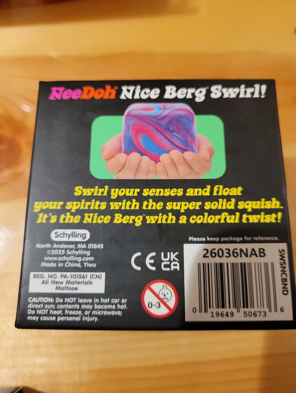 Needoh Nice Berg Swirl Nee Doh Squish Toy - Black Purple Pink Jumbo Authenic